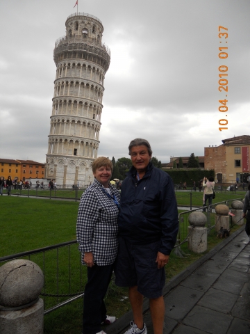 Joanne Westfall Bonanni And Her Husband Sam At The Leaning Tower Of Pisa in Italy, October 2010.