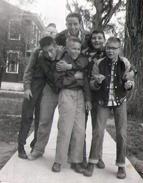 Immaculate Conception School-  Picture was taken June 1, 1956.   Boys from our class are: Tom Hagin, John Smith Frank Prudence, Fluffy Saccucci, Jim Meiczinger, and Jim Ideman.