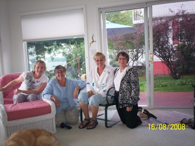 2008 4 classmates,  can you identify? Sharon, Margie, Sue, Alice