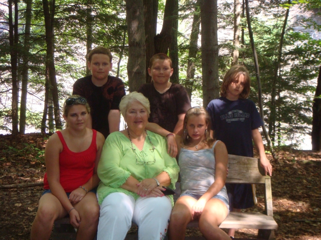 Judy Lampman Lankau and five of her six beautiful grandchildren. Walking to Taughannock Falls...first time grandchildren ever saw a waterfall!