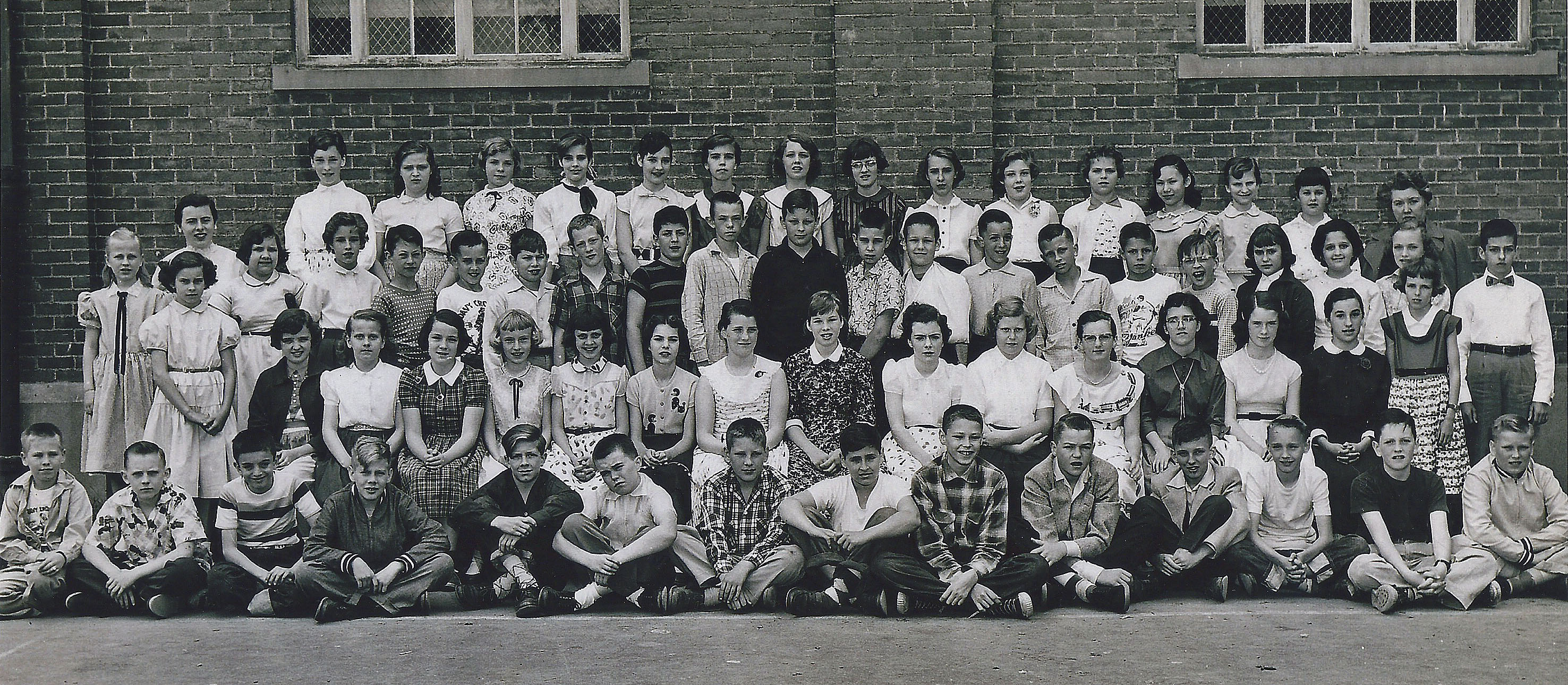 Fall Creek School Combined 6th Grade Classes 1955